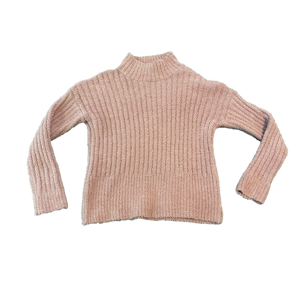 Coquette Sincerely Jules Fuzzy Muave Womens Sweater S Ribbed Boxy Dusty Rose